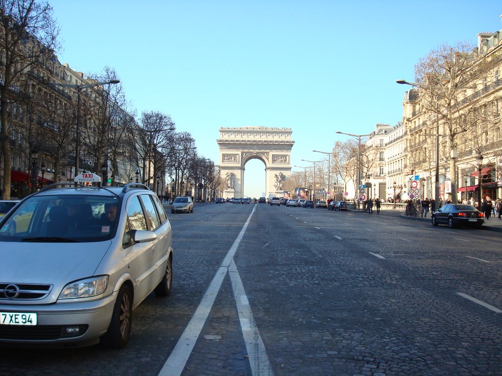 Arc de Triomphe from Champs Elysees by ppreetha