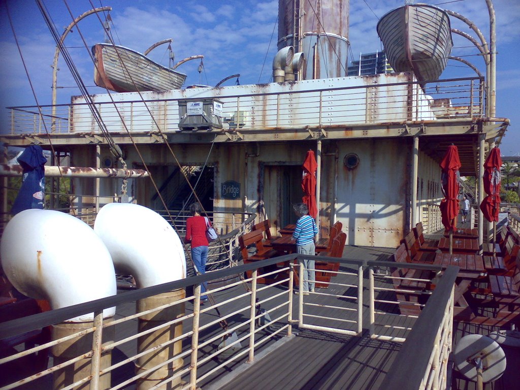 Cargo Hold Restaurant uShaka Marine World - shark tank cargo hold centre left by John A Forbes