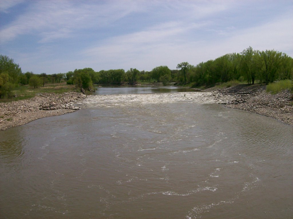 Red River, looking south with dam in background by matchboxND