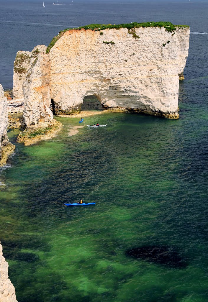 Old Harry Rocks and Canoeists by Ruti