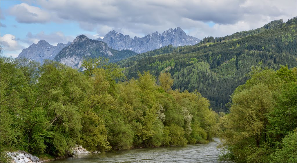 Zoom Haindlmauer - Hochtorgruppe von der Ennsbrücke by Steidl Normann