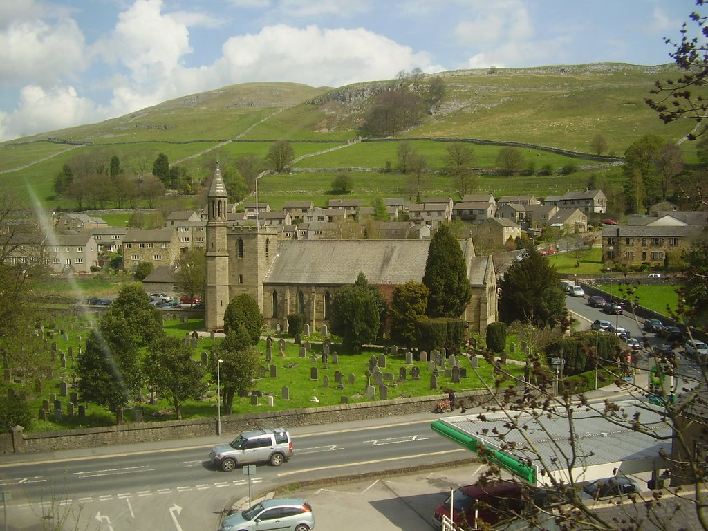 View of Settle (near Church Street) from train by MJ.