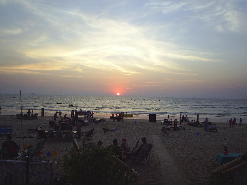 Beautiful sunset from Boscos,Baga beach by neilbiks