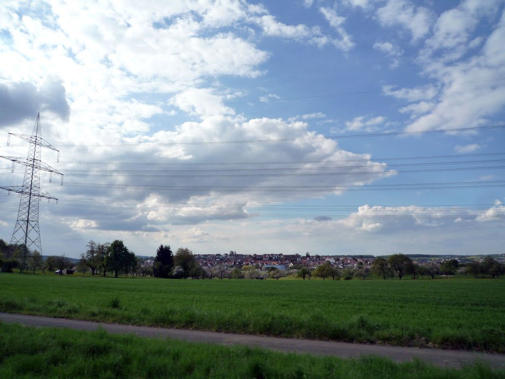 Blick über grüne Felder auf Raidwangen by StraßenBilder