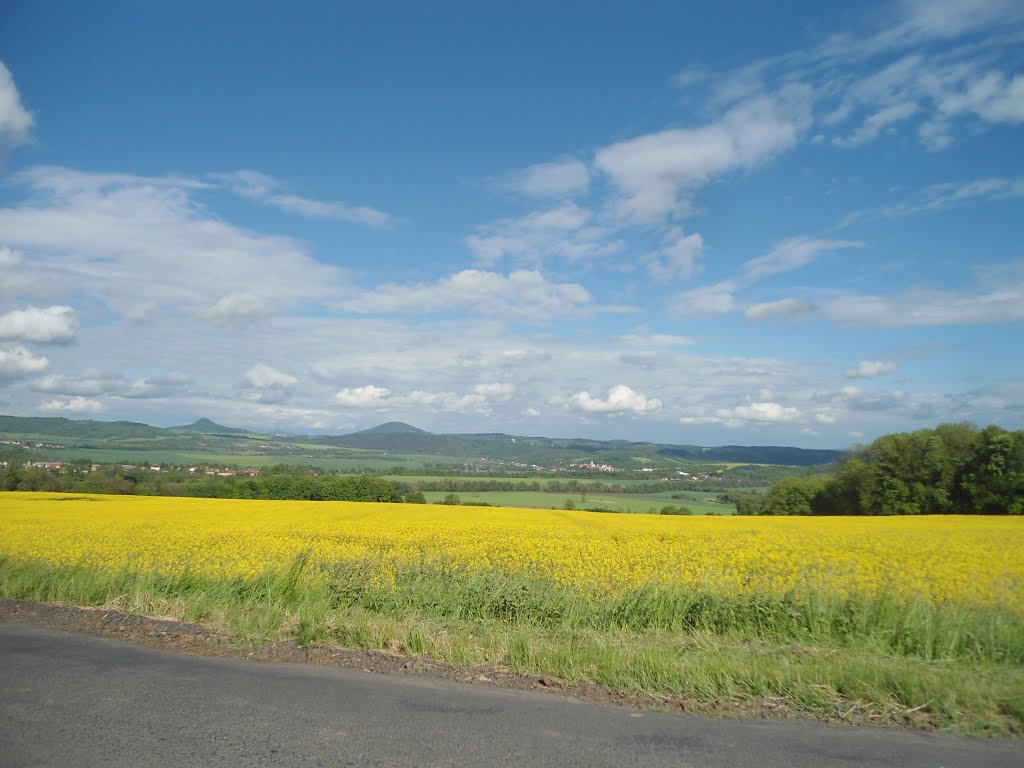 View from the road No. 240 to Úštěk and to the East, Ústecký region by jerpencz