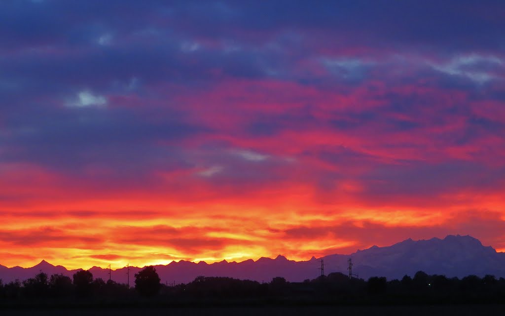 Sunset from Pavia by Piero Crosia