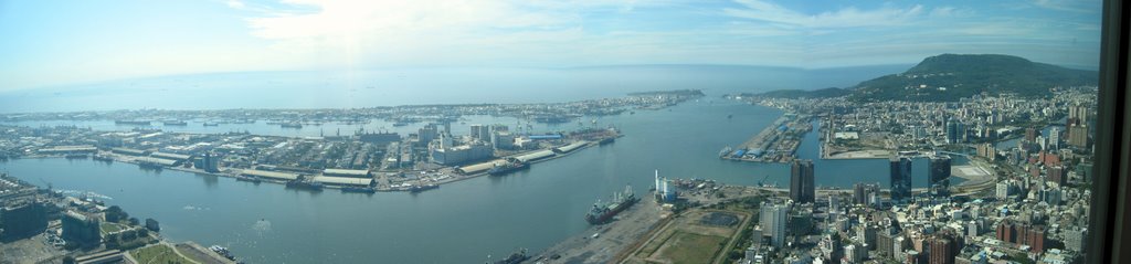 Kao-hsiung Port from the View Deck of Splendor 85 Storey Building by outdoor_75