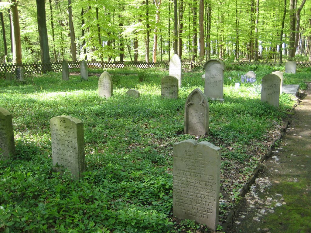 Cuxhaven-Sahlenburg - Brockeswald - Jüdischer Friedhof / Grabsteine (einzelne Steine nur mit hebräische Inschrift, die meisten anderen mit deutschen Kurzinschriften (Name und Todesjahr)) by Robert-68