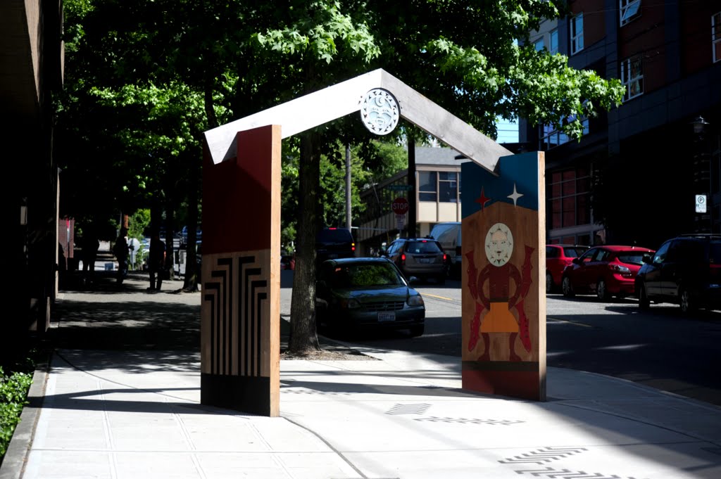 Decorative arch near ramp for Thomas Street Overpass by Jerry Satterfield