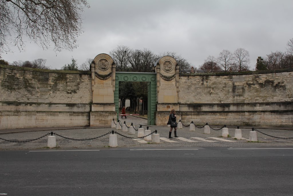 The entrance to the Pere Lachaise Cemetery, Paris, France, 2014. by Deb RedMeadows