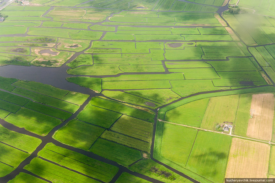 Looking at the rural Netherlands from a Jumbo jet by missoni