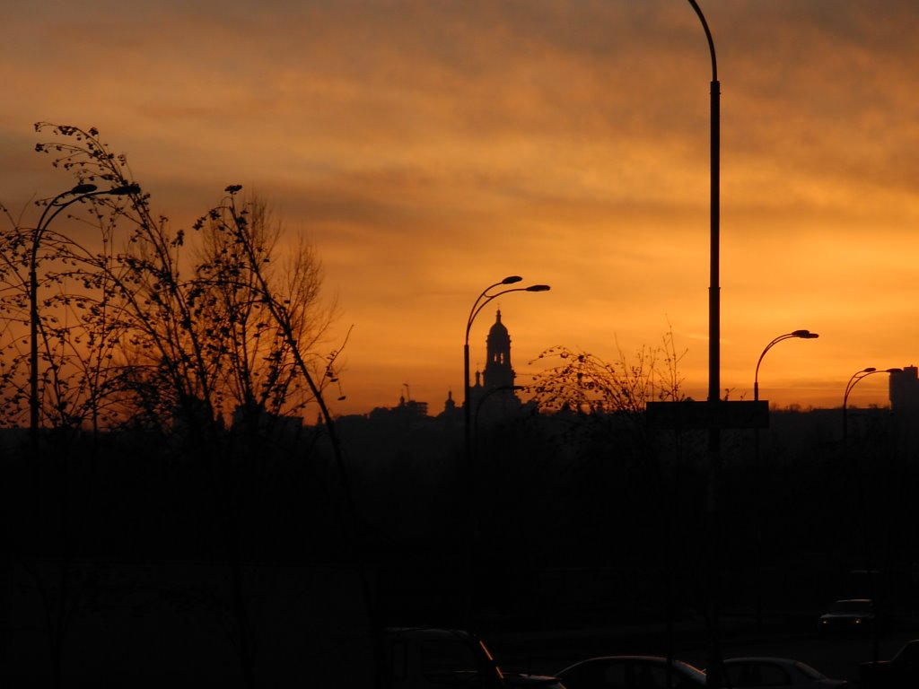 Pechersk Lavra at dusk by Phill McGinn