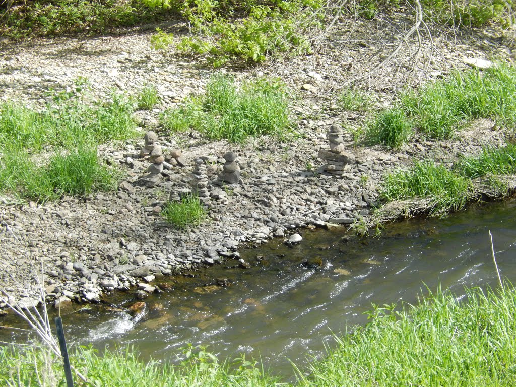 Stone Stacks Alongside the Zumbro by tensor08