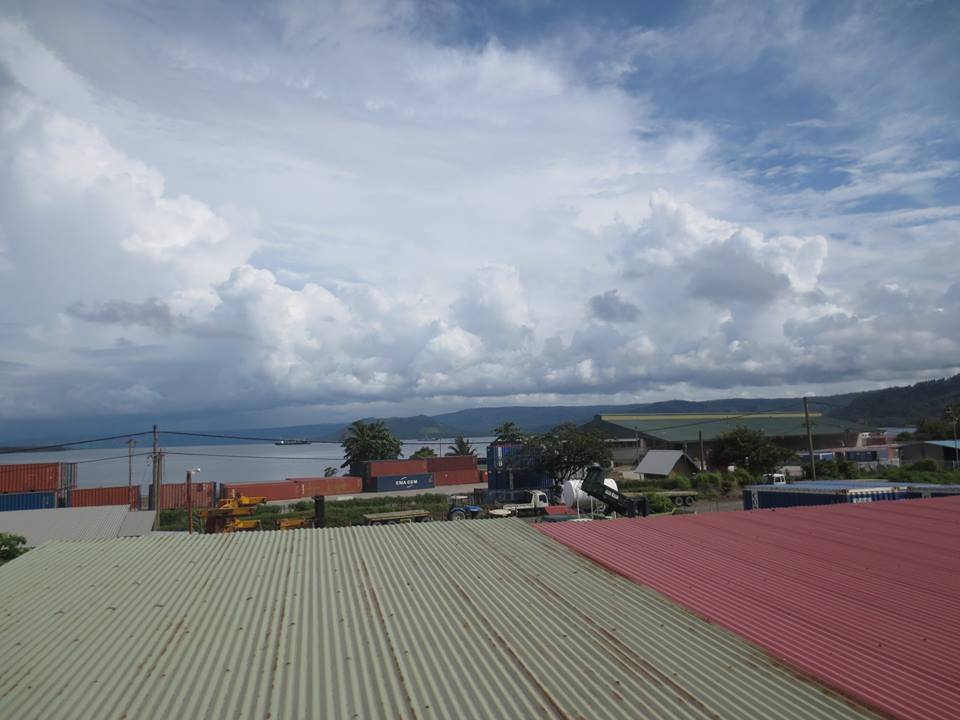 View from above Century Workshop roof into Simpson Harbour area in RABAUL, in ENBP in PNG, Photo by Esau Mellie on 30-04-2014 by Peter John Tate,