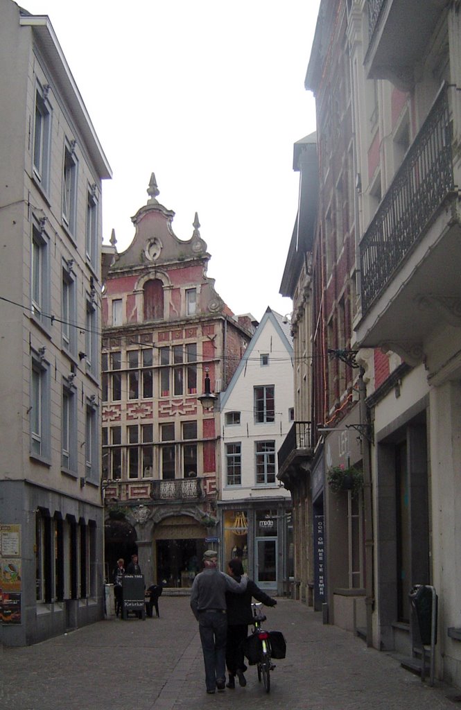 Het winkelwandelgedeelte van de Mechelse van op de Vismarkt by Johan Byloos