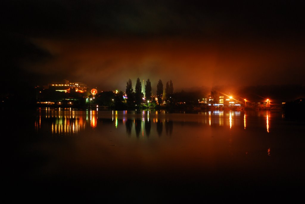 A panorama of Prigl shortly after fireworks had ended by Vasek Kadlec