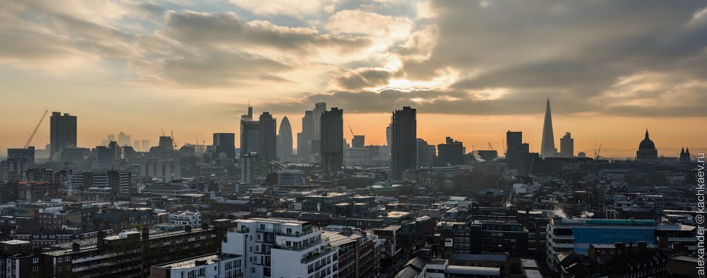 Panorama of the City of London from Michael Cliffe House (winter 2013) by Alexander Kachkaev