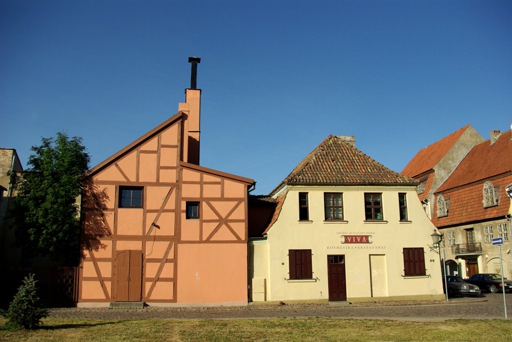 Old buildings in Mesininku street by Antanas Kairys