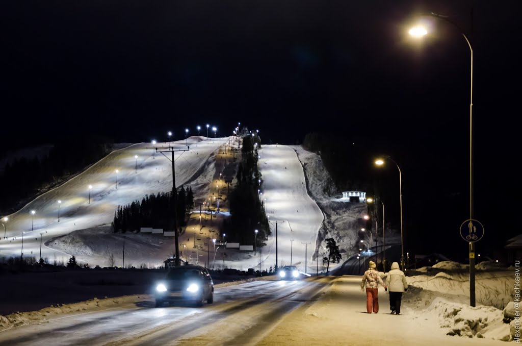 Himos slopes at night (2013) by Alexander Kachkaev