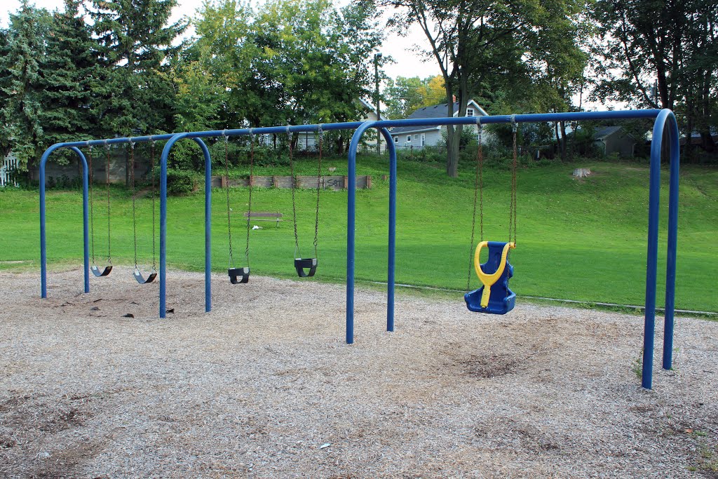 Pappas Park swingset with special needs swing by Rochester Parks