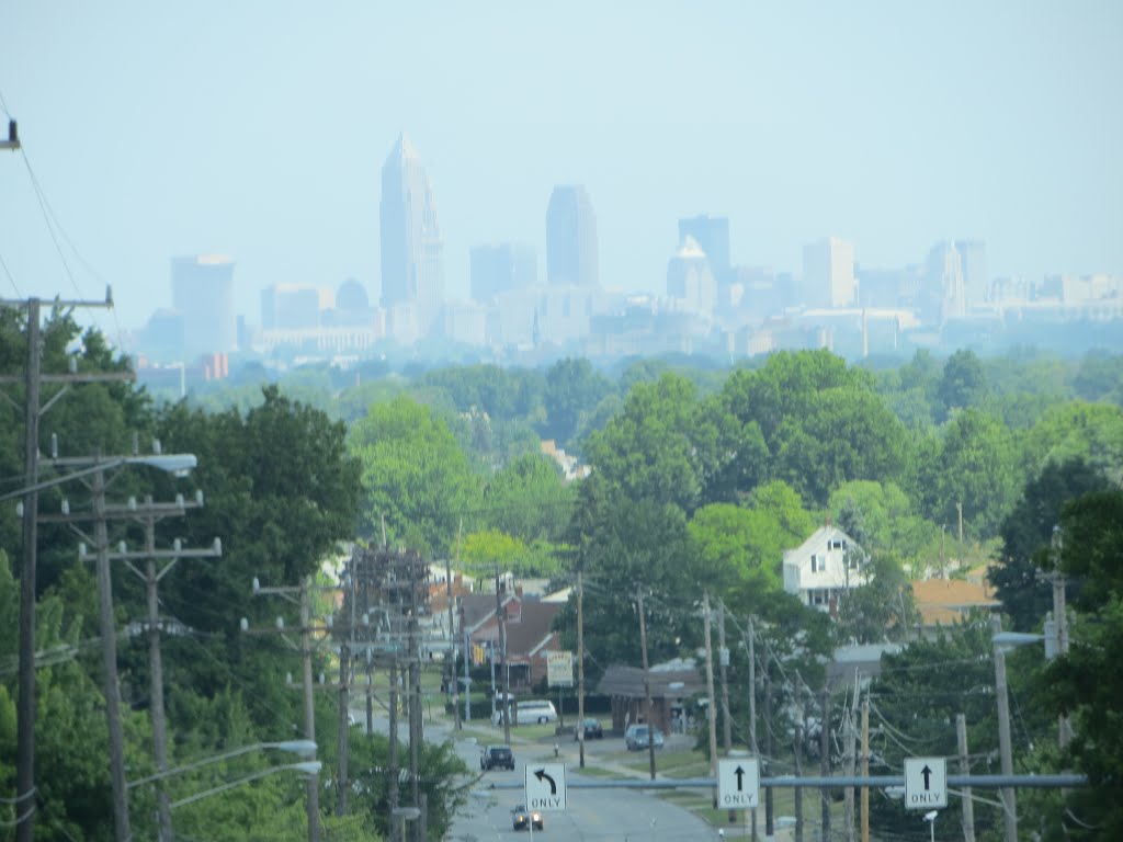 Emerald city shimmering on the horizon aka Cleveland, Ohio by htabor