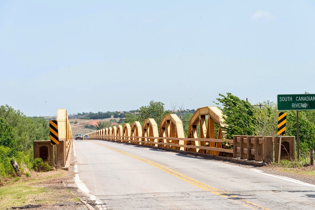 Historic Route 66 - bridge over South Cnadian River near Hinton, Oklahoma by MikePScott