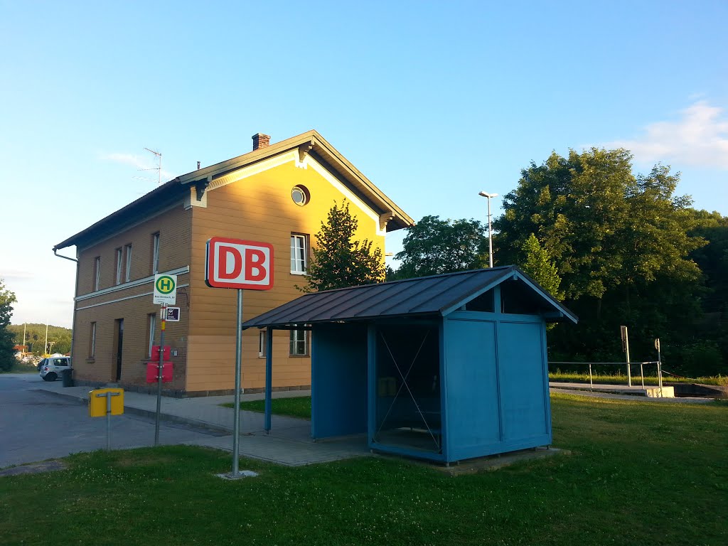 Rottalradweg / Bahnhof in Bad Birnbach / Hier ist Endstation nach 72,75 km (14.06.2014, Samstag) by SebastianWE