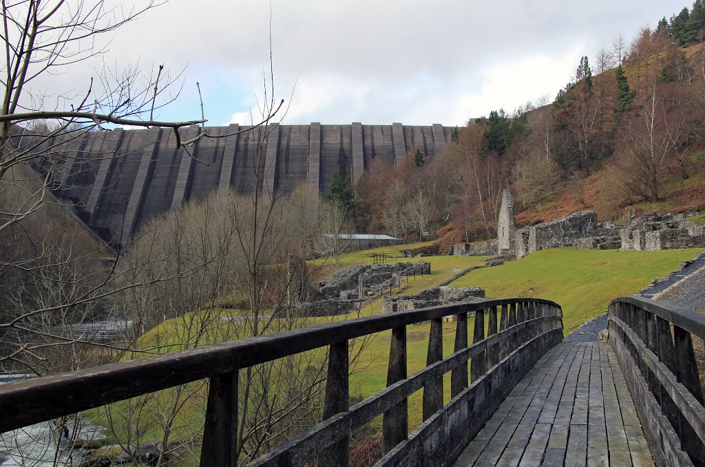 Crossing the bridge to Bryn Tail Mines by Amelia Royan