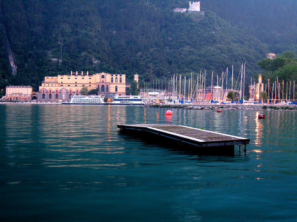 Riva del Garda dopo il tramonto by Karl Demetz