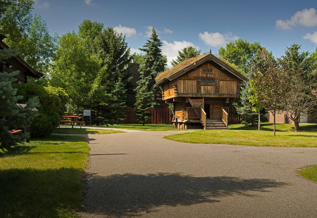 Stabbur - replica of a storehouse in norway - scandinavian heritage park by Karen Granoski