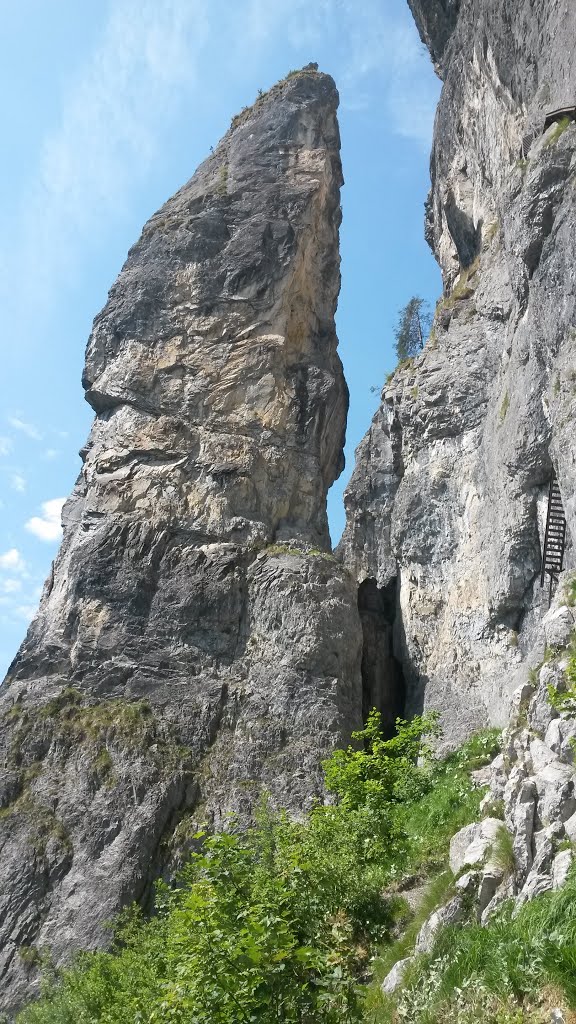 Einstiegsstelle zum Klettersteig PINUT by Huonder