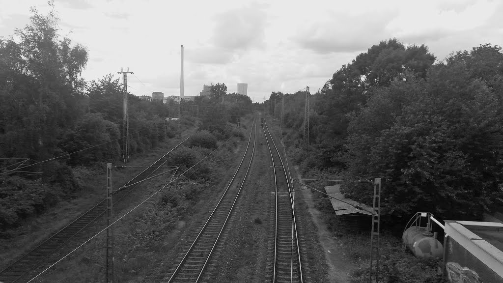 Bahnstrecke an der A43. Dieses Foto habe ich am späten Nachmittag des 22.06.2014 aufgenommen. by ruhrgebiets art