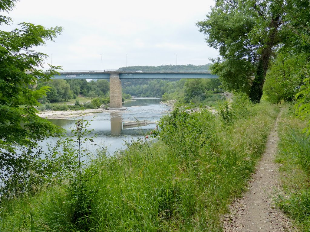 Salavas - Chemin le long de l'Ardèche - Le pont de Salavas by epaulard59