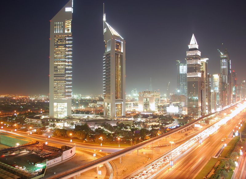 View at night from Grandagora office by Graveyard