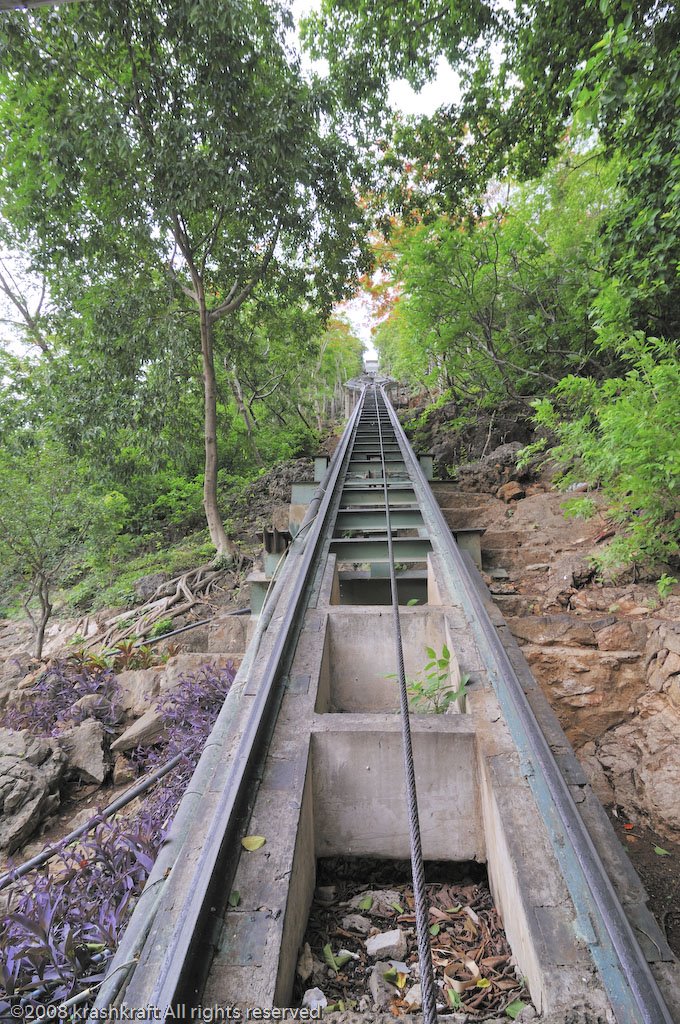 Cable Car Track going up Khao Wang by krashkraft