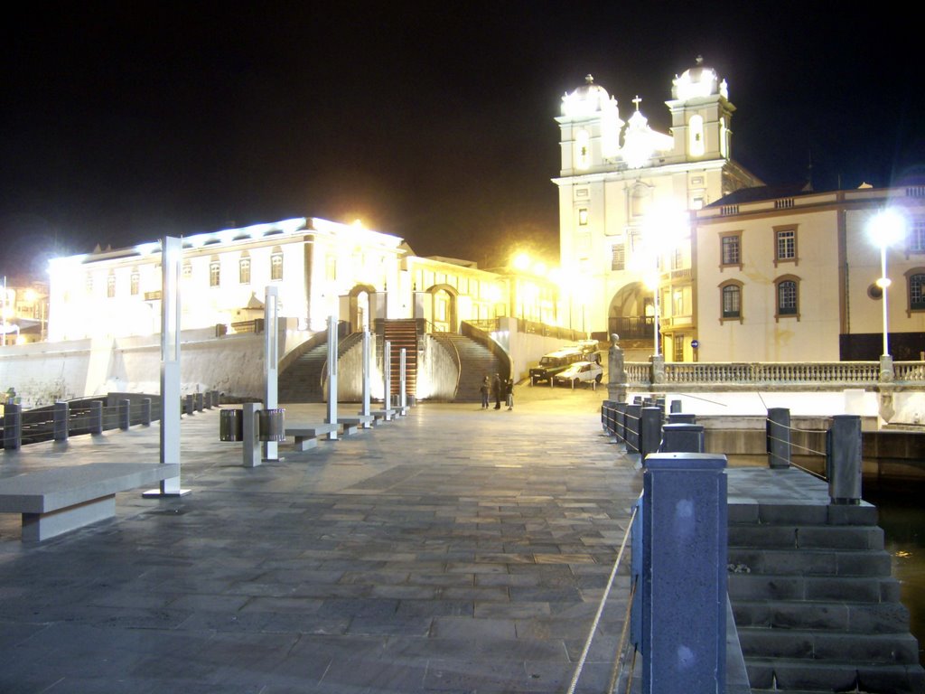 Angra Do Heroismo at night by Vasyl Tkach