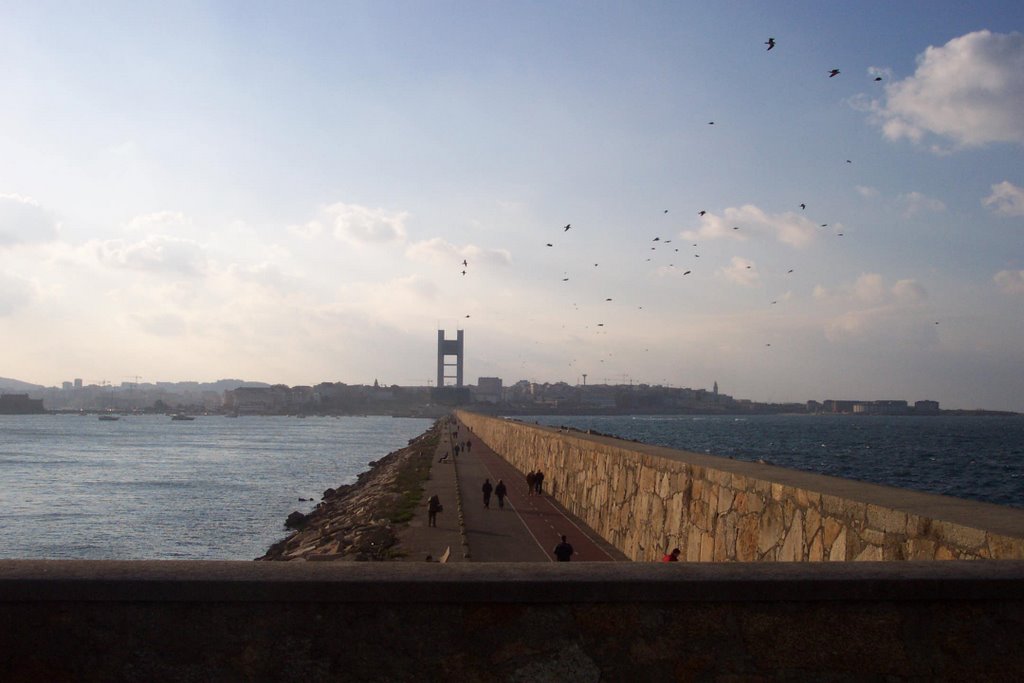 Desde el faro del Dique de Abrigo. La Coruña by SlimJean