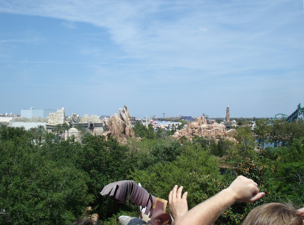 Islands of Adventure from the top of the Flying Unicorn by lukexmartin