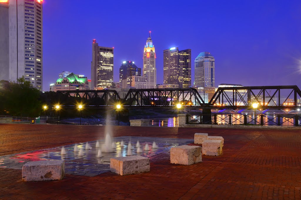 View of Columbus skyline from North Bank Park by John Weinhardt