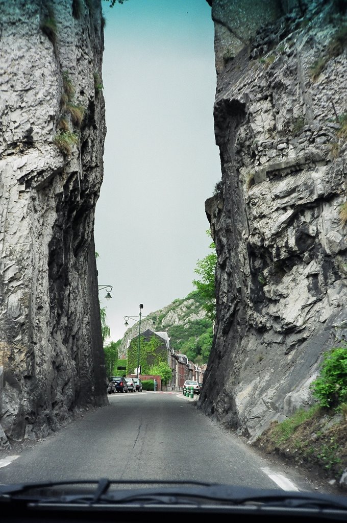 Driving thru Le Bayard Rock near Dinant by mook88