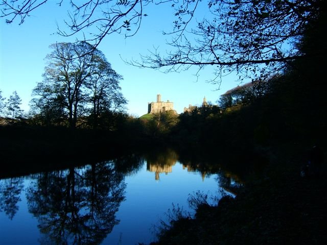 Warkworth Castle on river Coquet by Bignelly