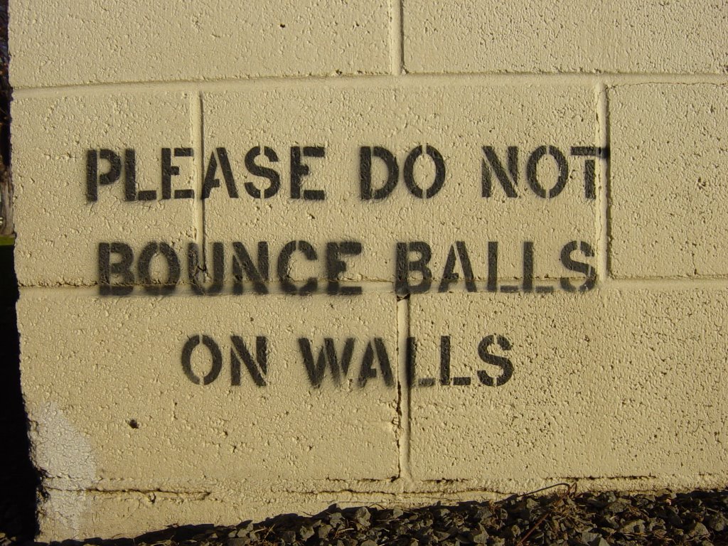 Please Do Not Bounce Balls on Walls by gsaxby