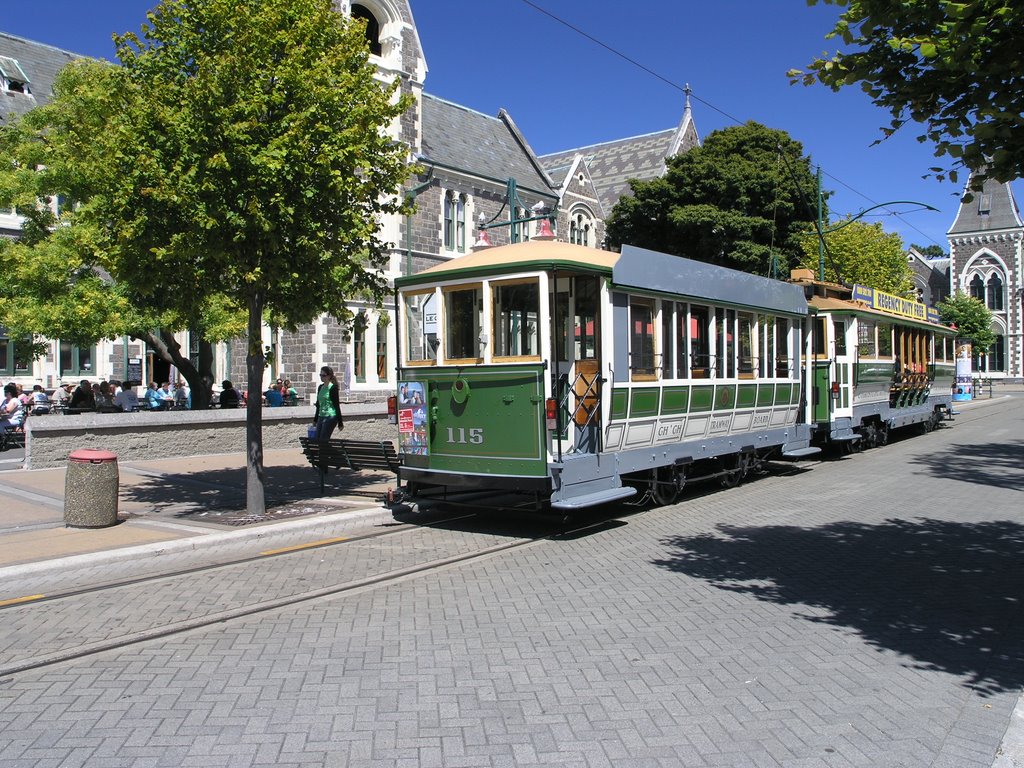 Tram in Worcester street, Christchurch by AdrianHey