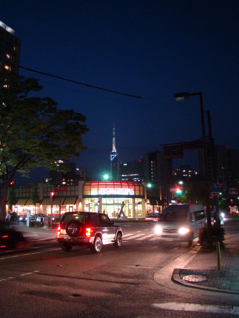 Fukuoka tower in the night by Himitsu74