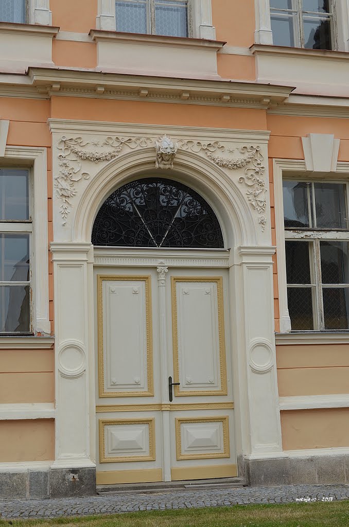 KAMENICE nad Lipou, CZ - detail portálu školy / detail of theportal of the school by votoja - CZ