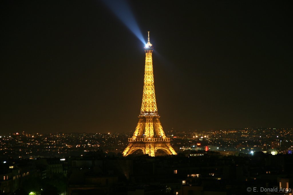 Eiffel Tower at night by Don Argo