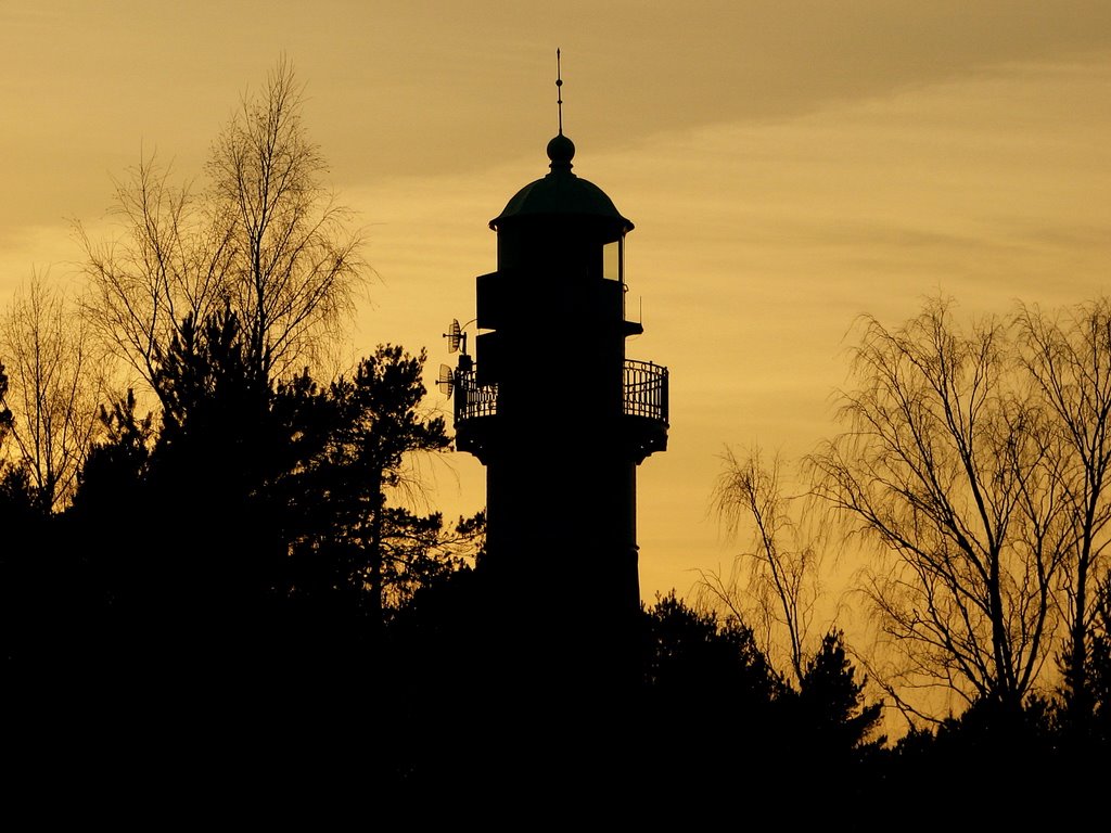 Mersargs lighthouse at night by Lauris Laicans