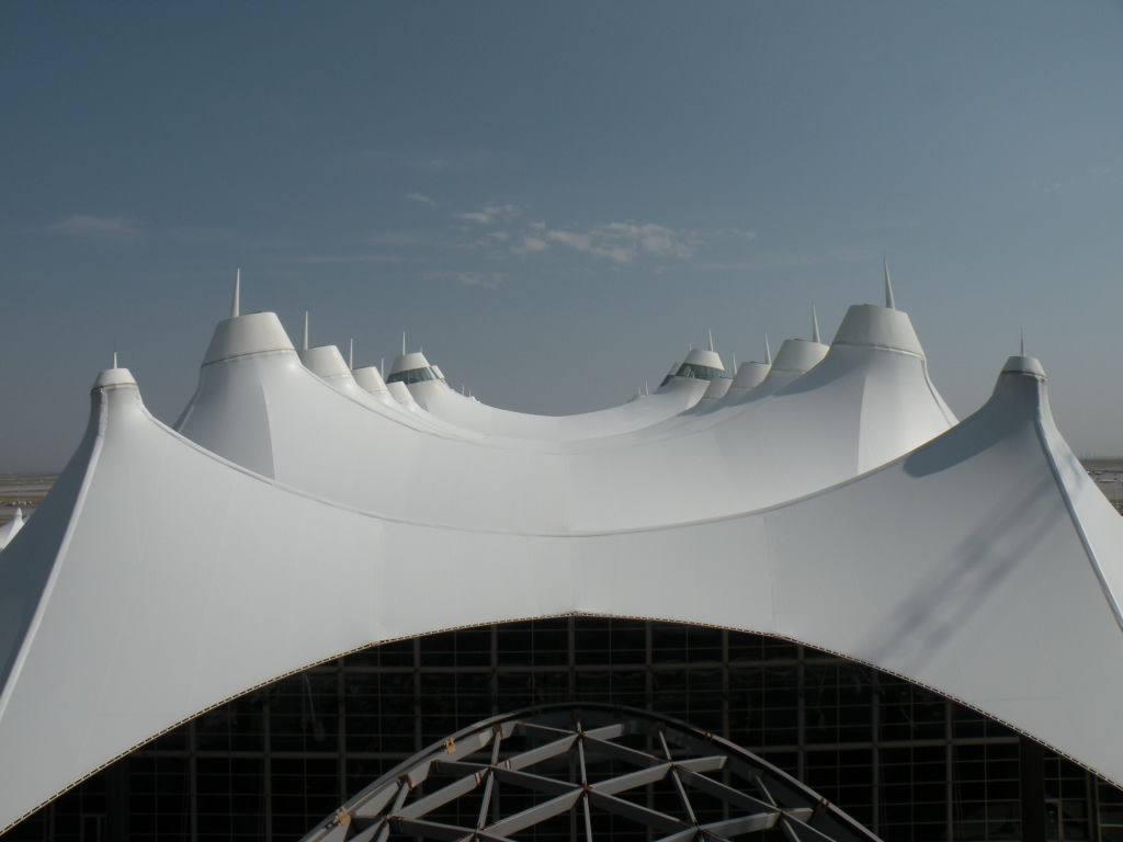 View of Denver Airport "Snow Capped" Roof to Resemble the Rockies by ryandenver