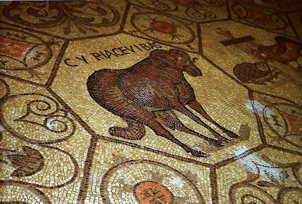 Italy, Mosaic in the church of Aquileia, Sept. 1997 by senna3