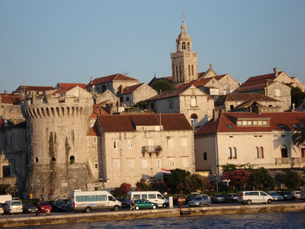 Korcula old city seen from the sea by Ronny Hansen